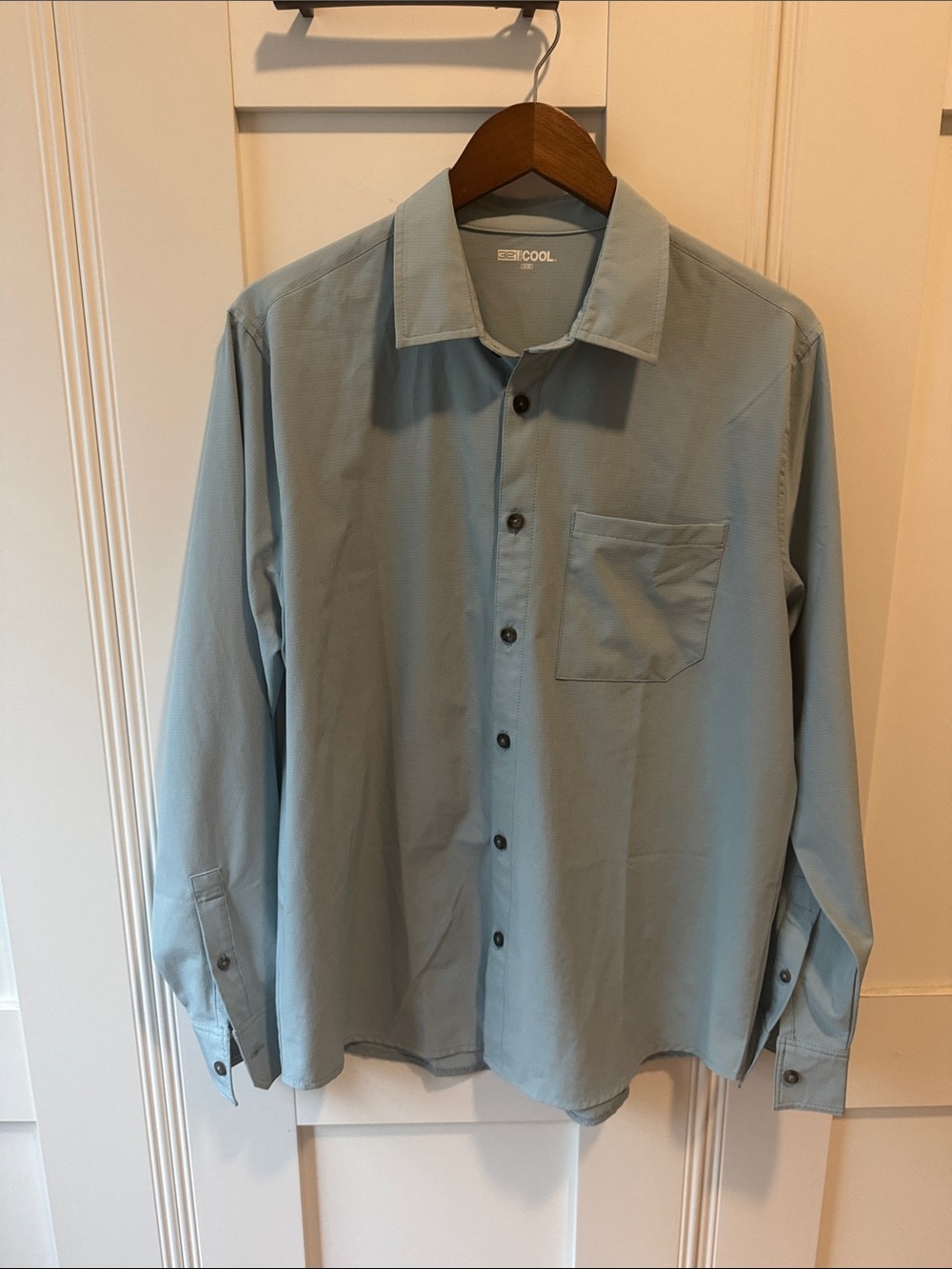 32 Degrees Cooling Hiking Shirt Light Blue Long Sleeve Shirt
